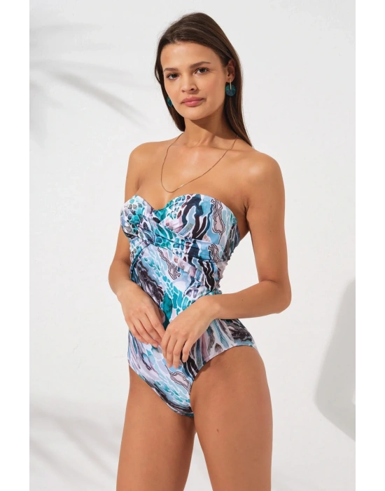 Bandy Kaplı Straplez Mayo Coral 231132-d