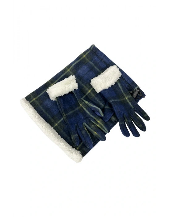 Bayan Polar Boyunluk ve Eldiven Set Lacivert