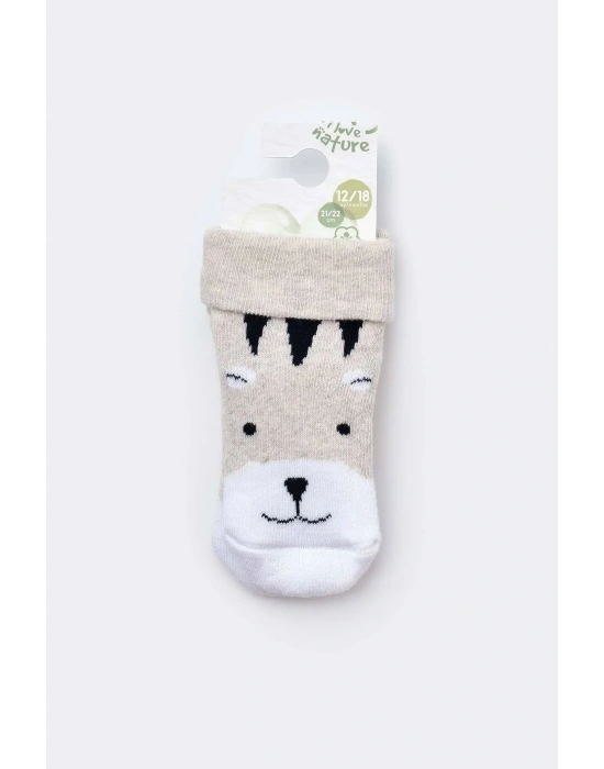 Bebek Havlu Çorap Bej