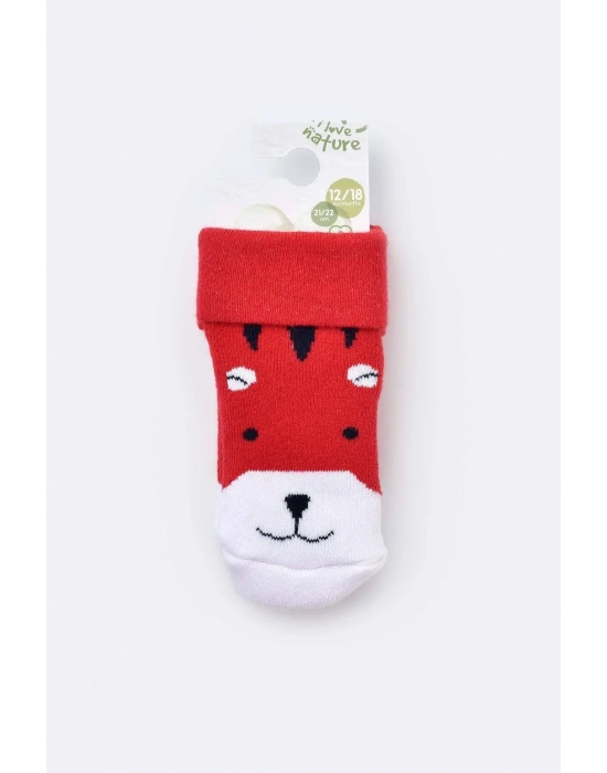 Bebek Havlu Çorap Kırmızı