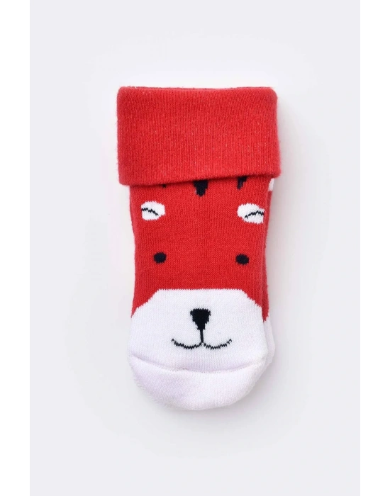 Bebek Havlu Çorap Kırmızı