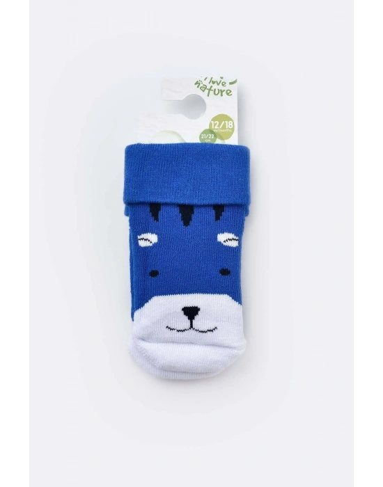 Bebek Havlu Çorap Mavi