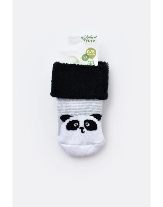 Bebek Kaydırmaz Havlu Çorap Siyah