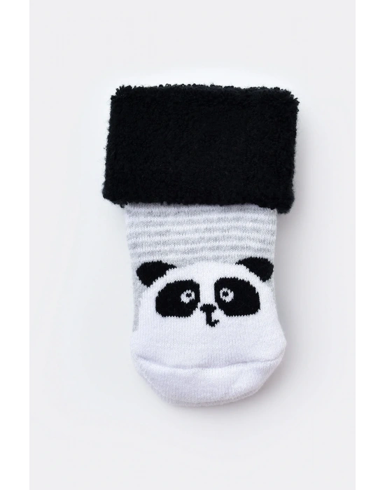 Bebek Kaydırmaz Havlu Çorap Siyah