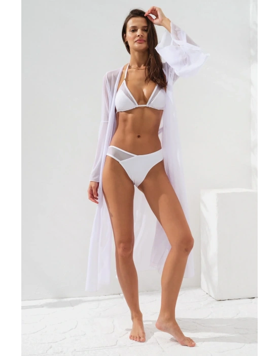 Belden Bağlamalı Elbise Pareo Beyaz231804