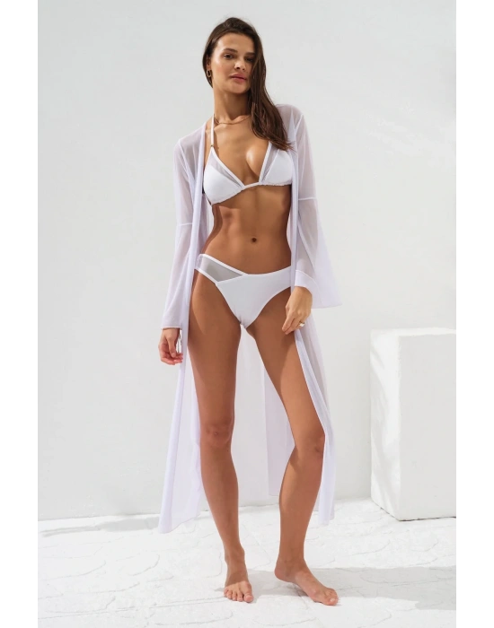 Belden Bağlamalı Elbise Pareo Beyaz231804