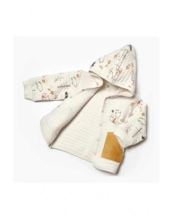 Bibaby Wild Forest Bebek Hırka 61512 Hardal Bej