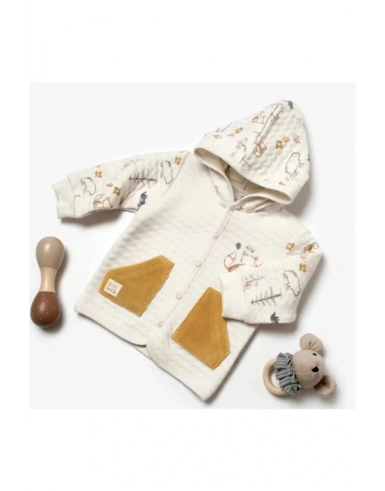 Bibaby Wild Forest Bebek Hırka 61512 Hardal Bej