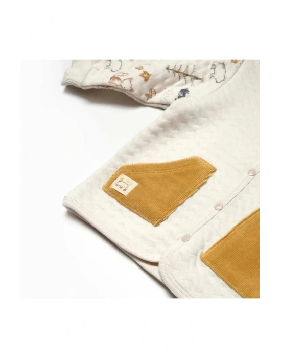 Bibaby Wild Forest Bebek Hırka 61512 Hardal Bej