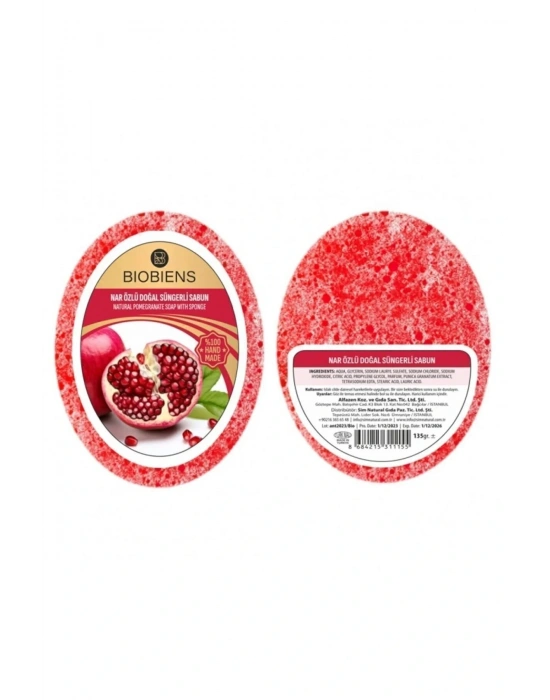 Biobiens Nar Özlü Doğal Süngerli Sabun 135gr