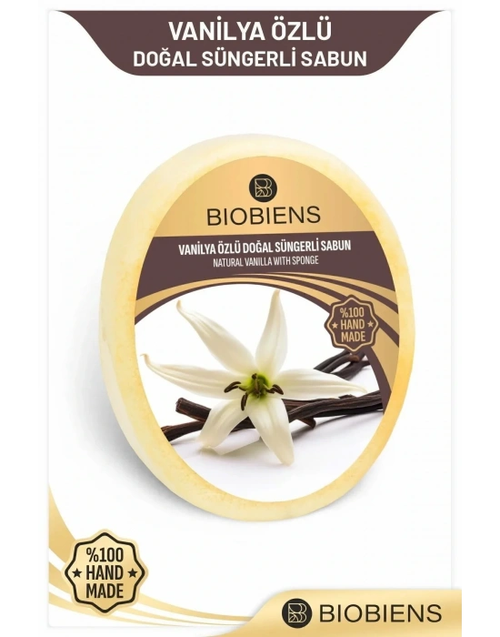 Biobiens Vanilya Özlü Duş ve Cilde Özel Doğal Süngerli Sabun