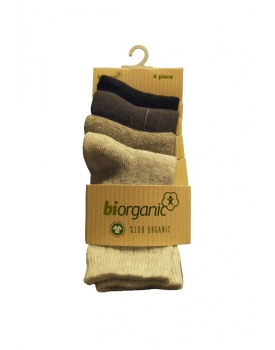 Biorganic 4lü New Basıc Çocuk Çorap 68387 Gri
