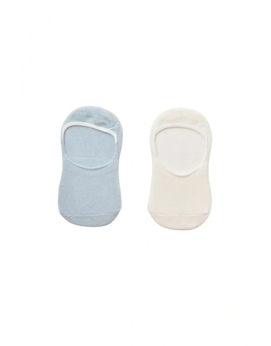 Biorganic Basic Erkek Babet 2li Çorap 68454 Mavi Ekru