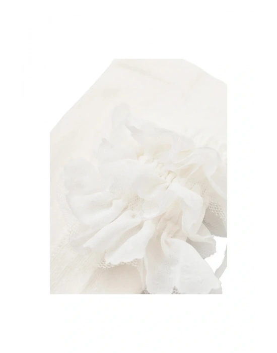 Biorganic Jakarlı Dantelli Külotlu Çorap 68440 Ekru