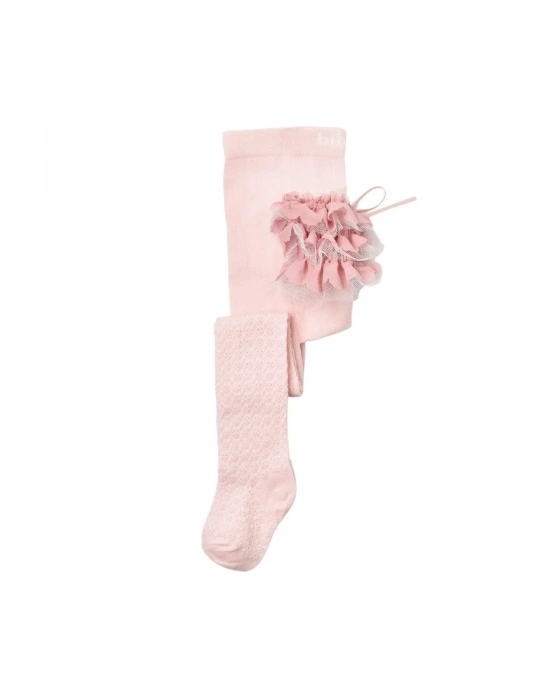 Biorganic Jakarlı Dantelli Külotlu Çorap 68440 Pembe