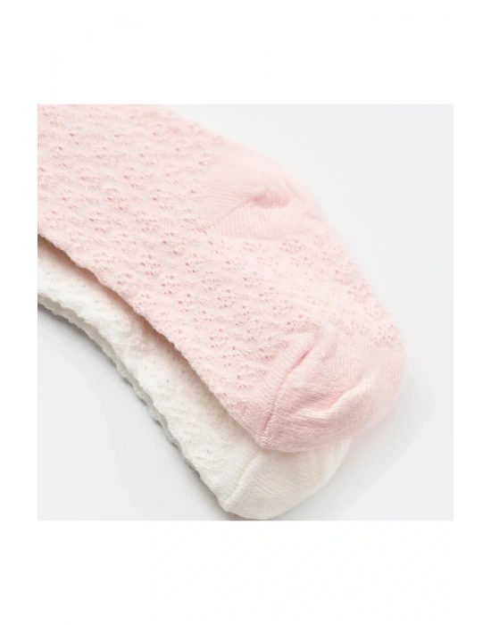 Biorganic Jakarlı Dantelli Külotlu Çorap 68440 Pembe