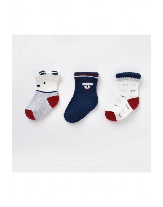 Biorganic Papyonlu Koala Erkek 3lü Çorap 68447 Lacivert