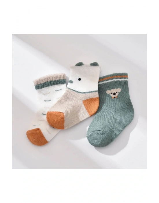 Biorganic Papyonlu Koala Erkek 3lü Çorap 68447 Nil