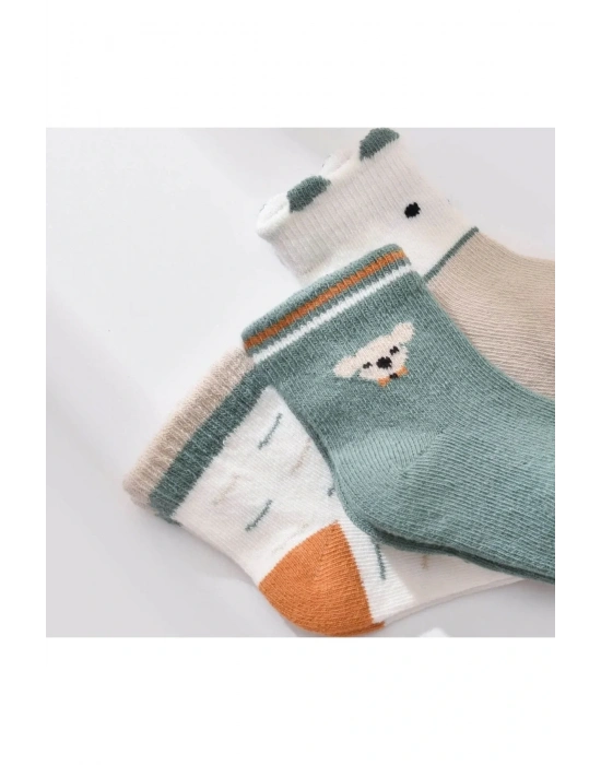 Biorganic Papyonlu Koala Erkek 3lü Çorap 68447 Nil