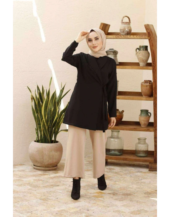 Bol Paça Tesettür Pantolon Taş Renk