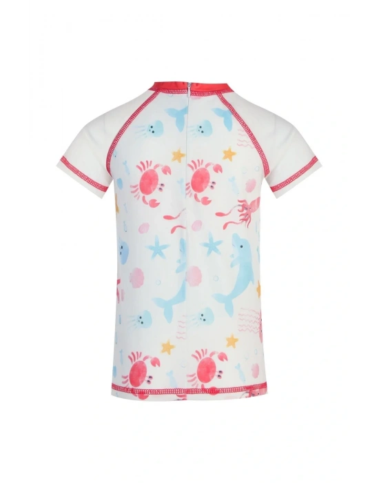 Deniz Desenli Tişört Şort Ikili Takım Mayo