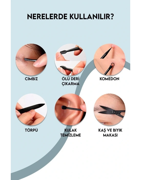 Deri Çantalı 17 Parça Profesyonel Manikür Pedikür Seti Siyah