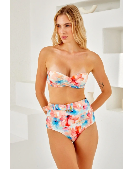 Dolgulu Straplez Aksesuarlı Bikini Takım 4204