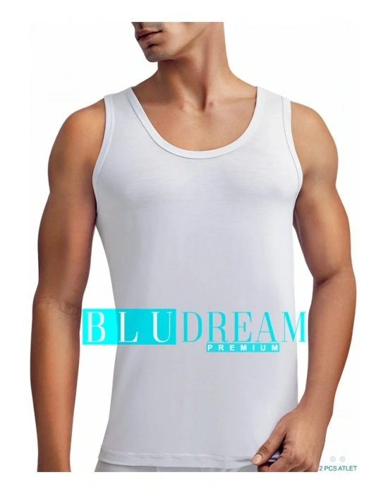 Erkek 2li Ekonomik Paket Beyaz Bambu Fanila / Atlet Set