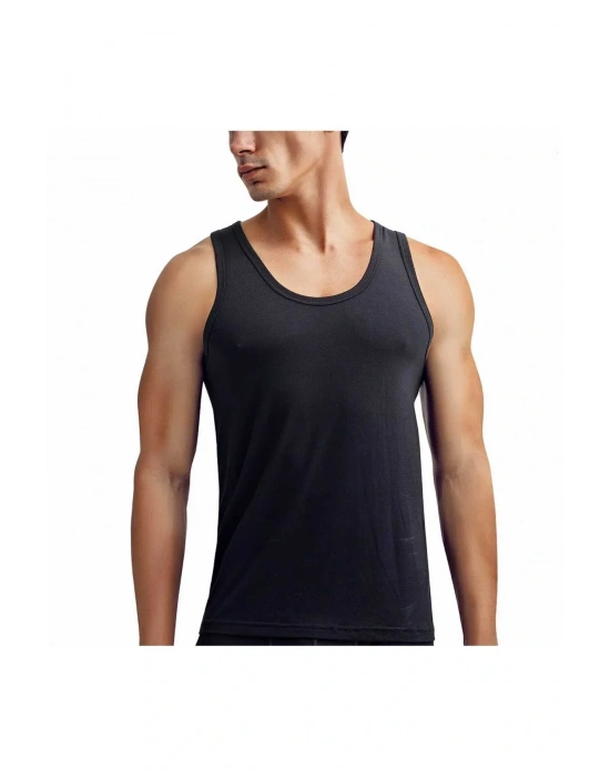 Erkek 2li Ekonomik Paket Siyah Bambu Fanila / Atlet Set