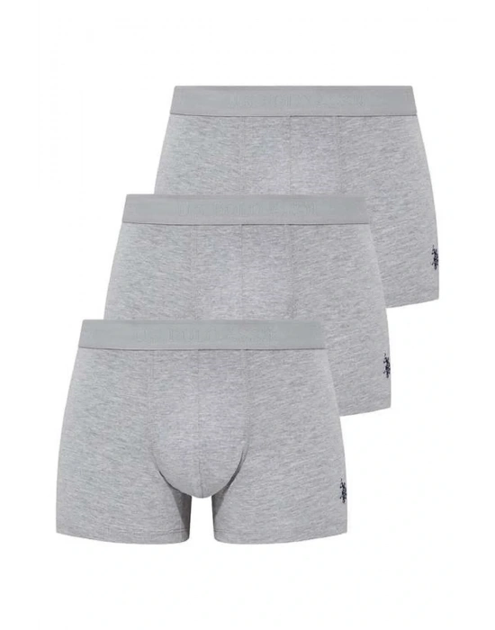 Erkek 3lü Gri Melanj Pamuklu Modal Boxer