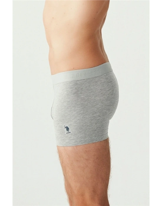 Erkek 3lü Gri Melanj Pamuklu Modal Boxer