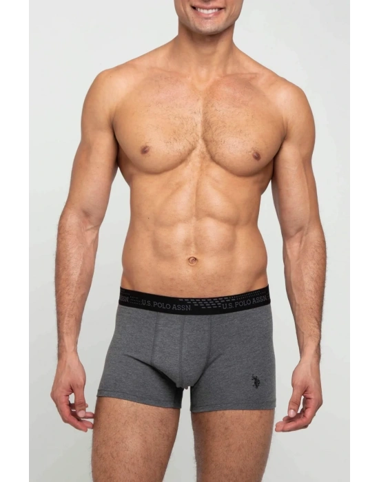 Erkek Antrasit Melanj - Siyah 2 Li Boxer