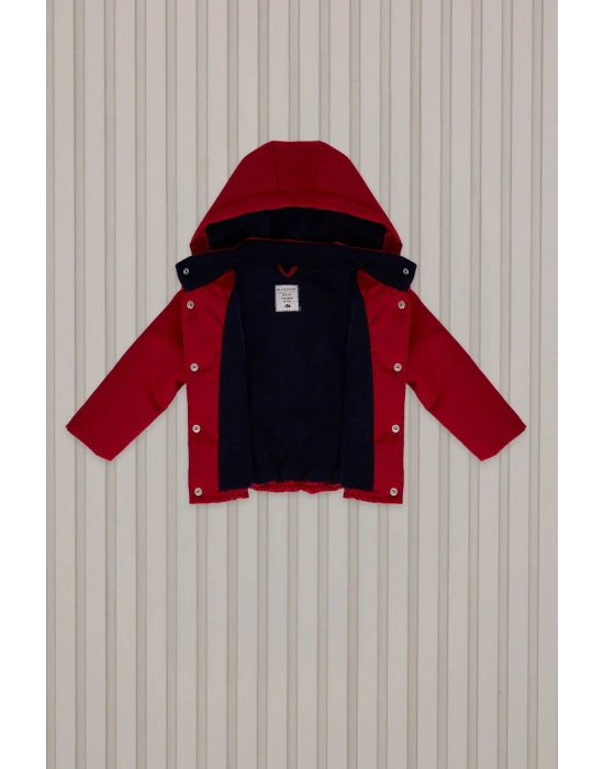 Erkek Bebek Kırmızı Bebek Mont
