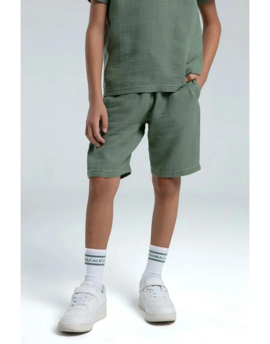 Erkek Çocuk Bermuda Takım - Haki