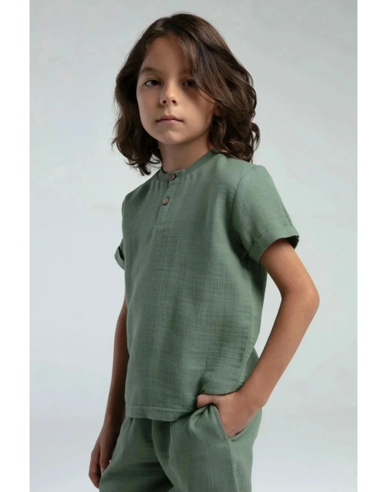 Erkek Çocuk Bermuda Takım - Haki