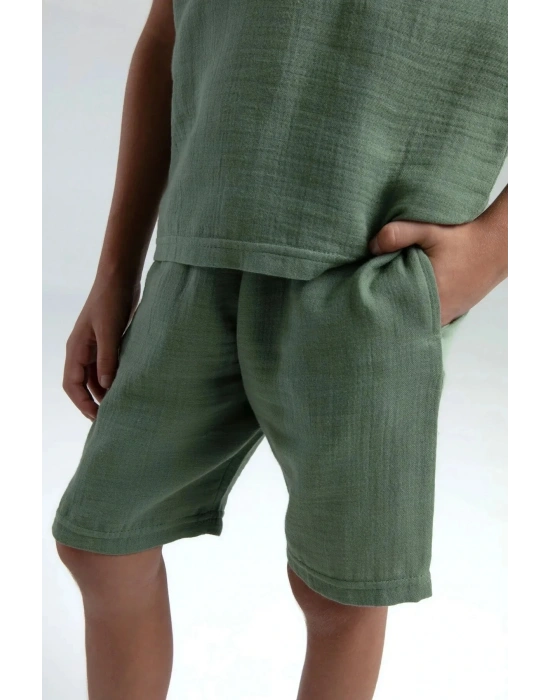 Erkek Çocuk Bermuda Takım - Haki