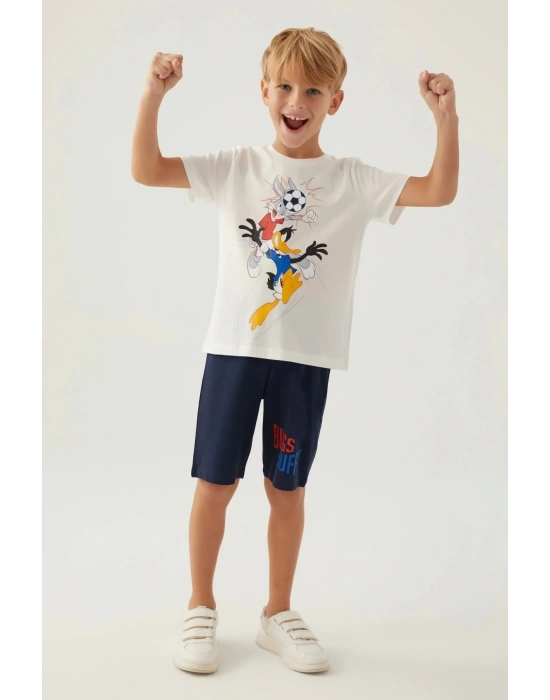 Erkek Çocuk Bermuda Takım - Krem