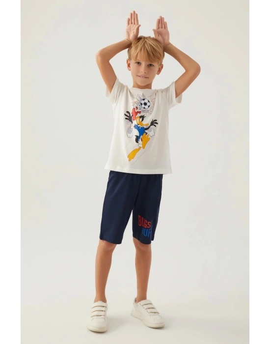 Erkek Çocuk Bermuda Takım - Krem