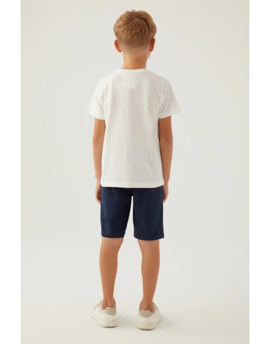 Erkek Çocuk Bermuda Takım - Krem