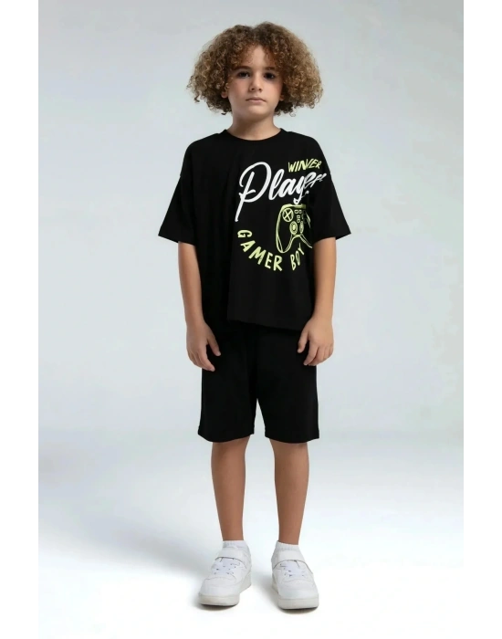 Erkek Çocuk Bermuda Takım - Siyah