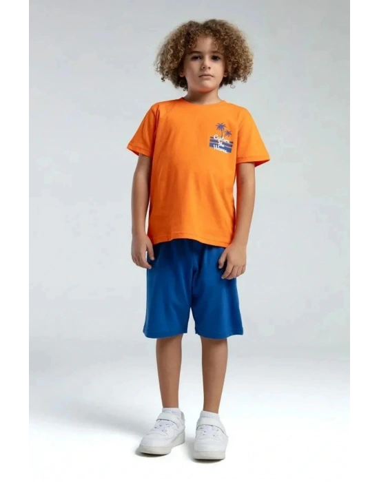 Erkek Çocuk Bermuda Takım - Turuncu