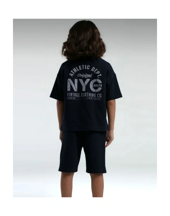 Erkek Çocuk Bermuda Takım Waffle Örme Kumaş