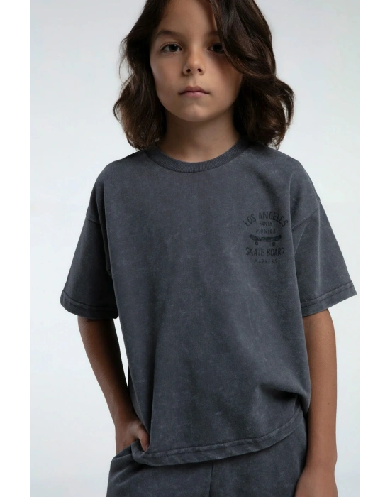 Erkek Çocuk Gri Bermuda Takım