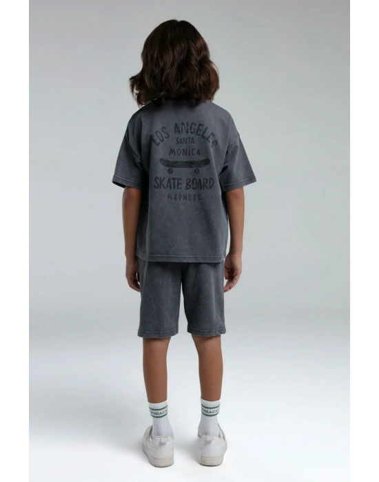 Erkek Çocuk Gri Bermuda Takım