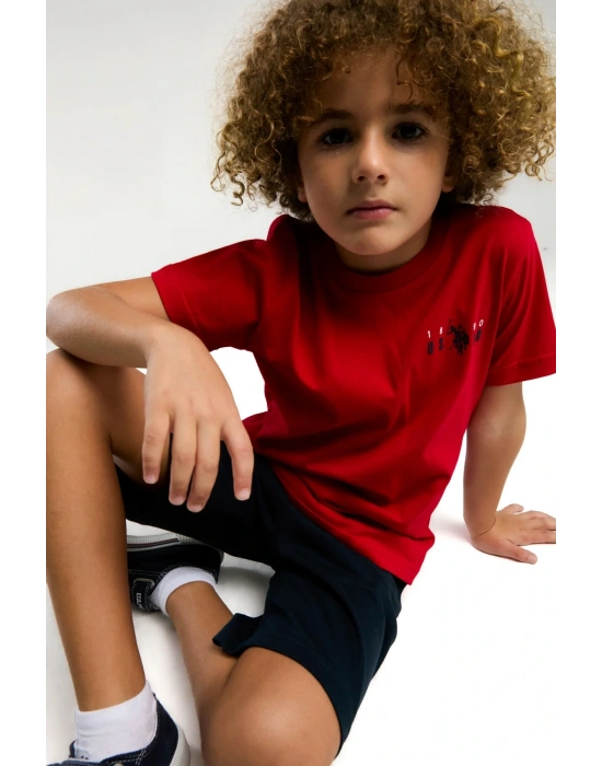 Erkek Çocuk Kırmızı Bermuda Takım