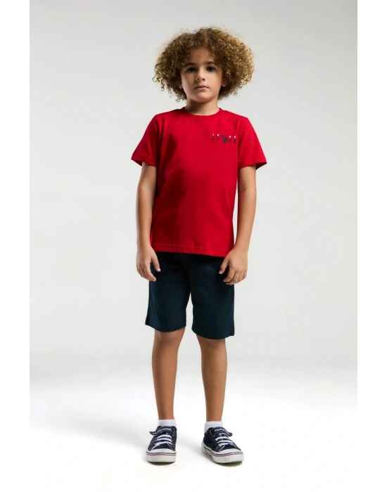 Erkek Çocuk Kırmızı Bermuda Takım