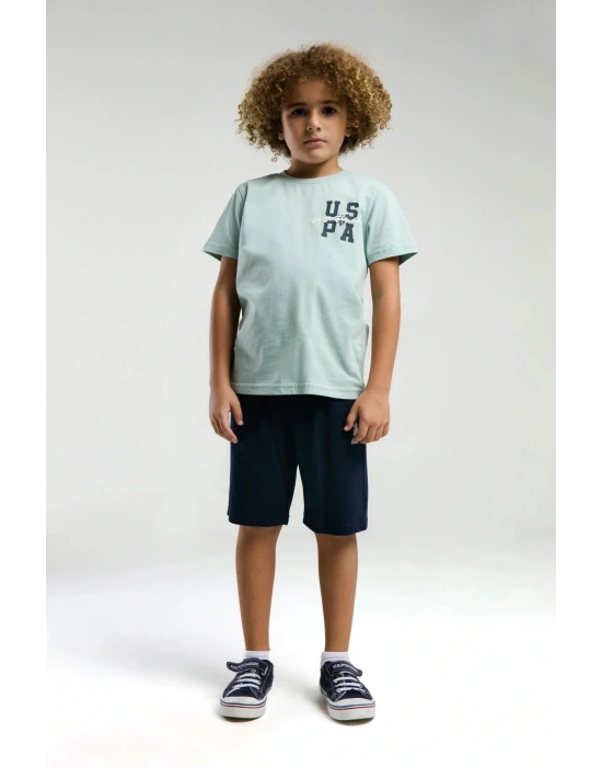 Erkek Çocuk Mavi Bermuda Takım