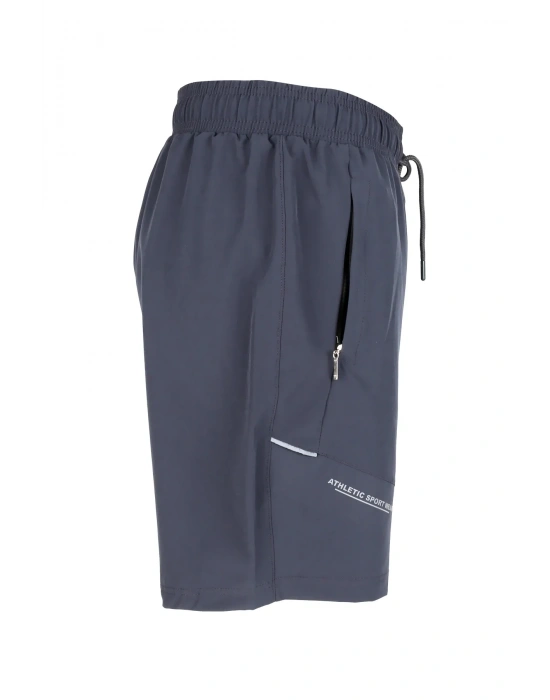 Erkek Deniz Şortu 2 Adet Fermuar Cepli Pamuklu Su Yitici Astarlı Antrasit BS-229