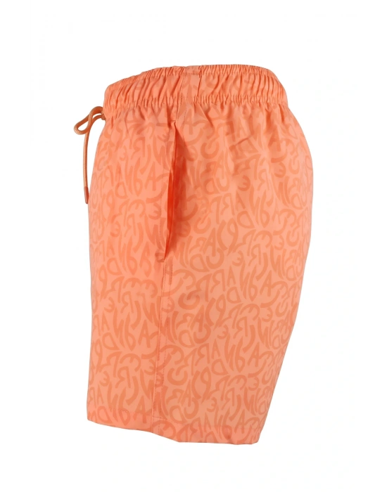 Erkek Deniz Şortu Cepli Polyester Su Yitici Özellik Tahriş Etmeyen Astar Neon Turuncu K-149