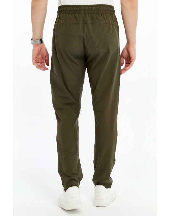 Erkek Eşofman Altı Fermuarlı Cep Paraşüt Kumaş Haki